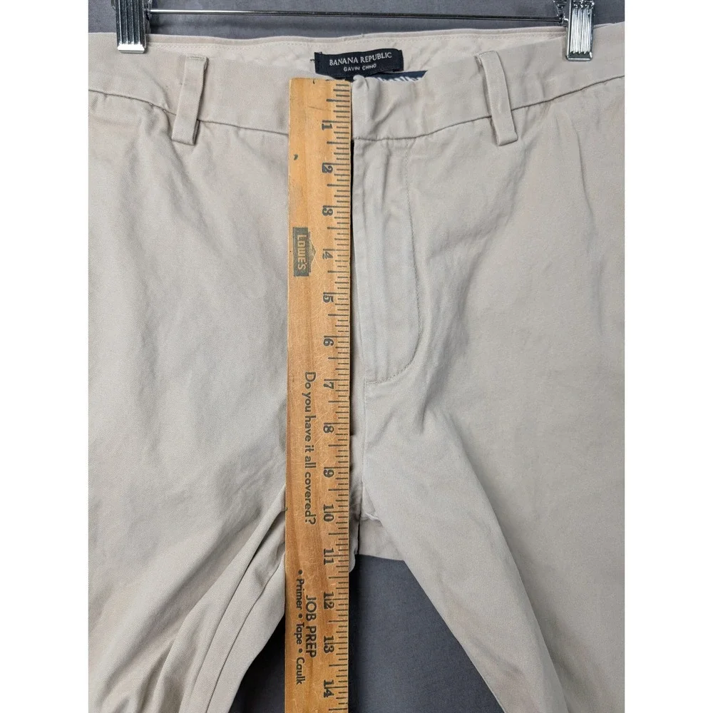 Banana Republic Fulton Skinny Fit Chino Pants Mens 30x32 Khaki Beige Cotton